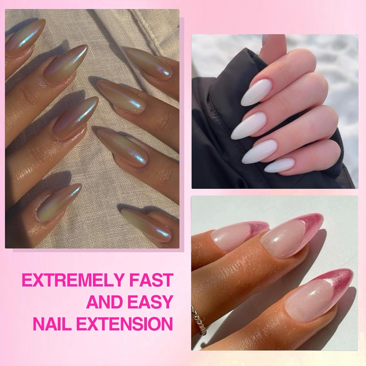 SAVILAND Almond Gel Nail Kit - Nail Drill with U V Lamp for Nails 500PCS Almond Nail Tips Gel Nail X Kit Easy Use Manicure Tool for Manicure Design at Home DIY Salon Gift for Women