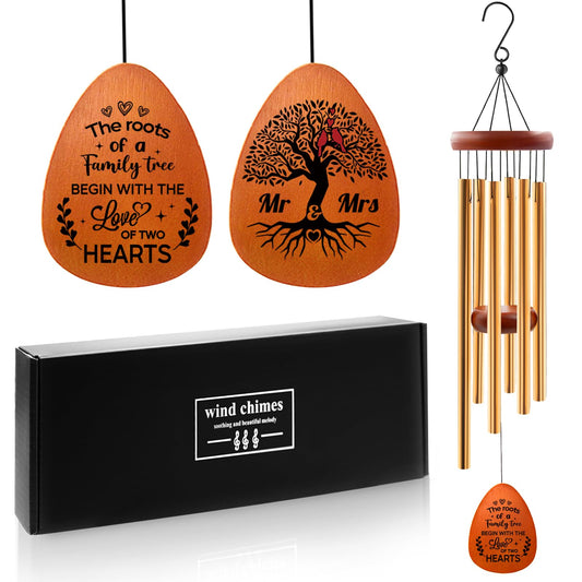Wazzio Anniversary Wind Chimes, 50th for Couples Parents Mom Dad, Romantic Gifts Decorations for Garden Home Outdoors, Marriage Keepsake Gift Ideas, 25in