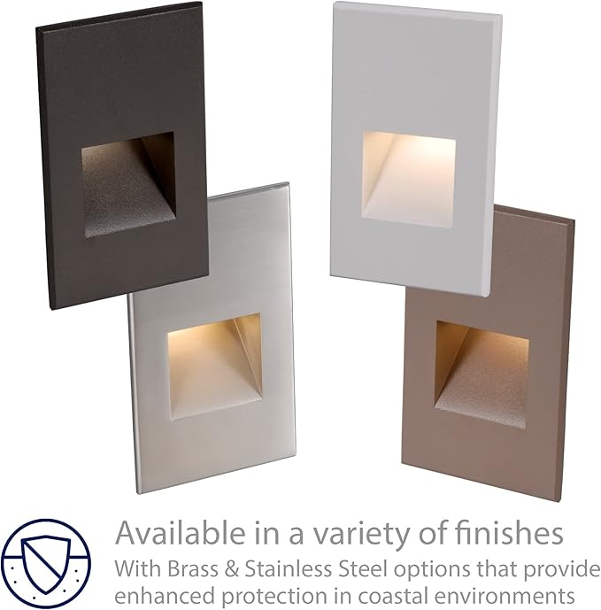 WAC Landscape Lighting, LEDme 120V LED Vertical Indoor and Outdoor Step and Wall Light 2700K Built-in LED in Black