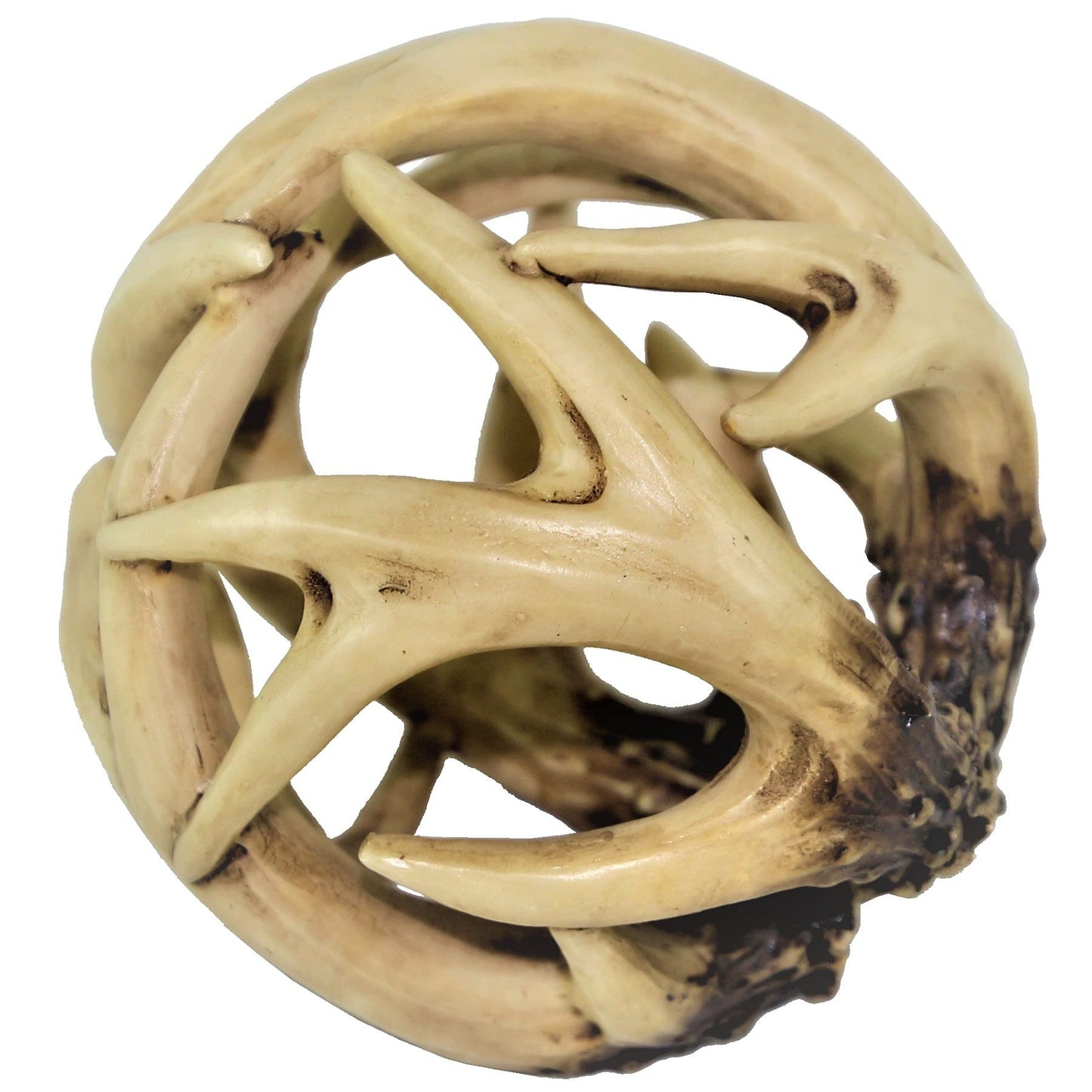 BestGiftEver Decorative Entwined Spherical Rattan Antler Ball 4.25" -Log Cabin Table Centerpiece Decoration"