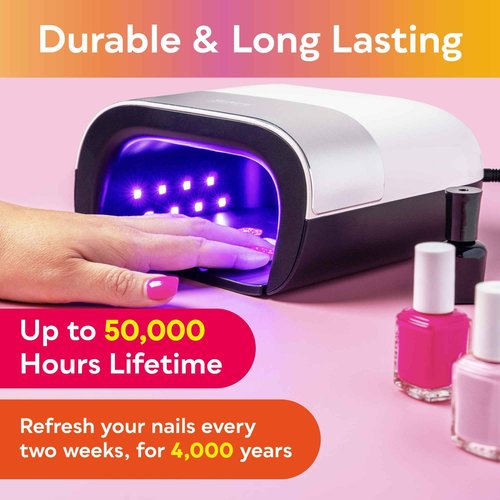 SUNUV UV LED Nail Lamp with 4PCS Cuticle Nippers, Cuticle Pusher with Nail File and Buffer Set, Professional Stainless Steel Durable Pedicure Manicure Nail Care Tools