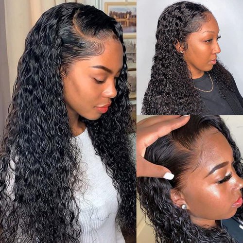 Condescension Human Hair Wig HD Natural Black Jerry Curly Wigs Human Hair 200% Density Real 13X4 Natural Black Jerry Curly Wigs Pre Plucked for Black Women