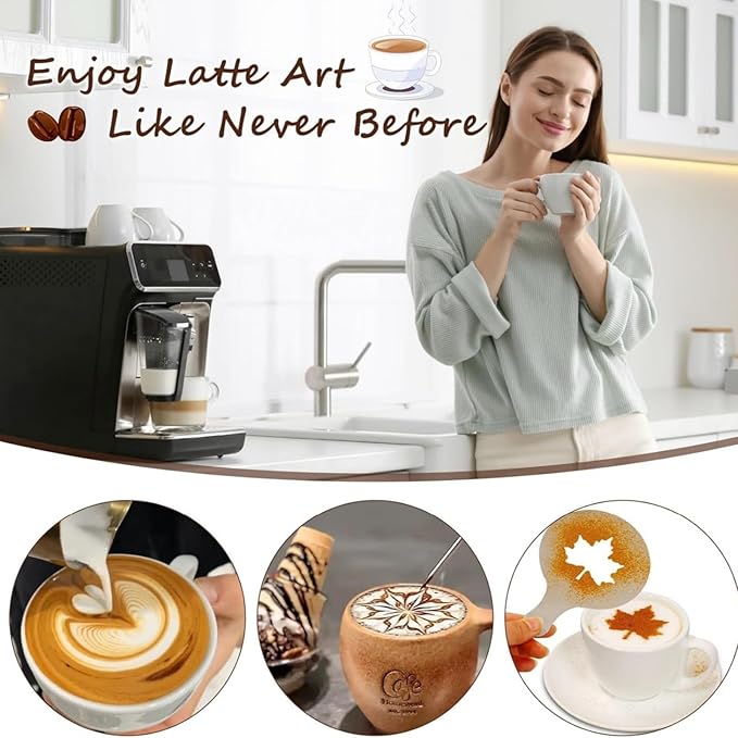 25 PCS Espresso Accessories - 53mm Coffee Tamper Set, with Tamper, WDT Tool,Stirrer, Frothing Pitcher, Latte Art Pen, Tamper Mat, Stencils for Machine, Dosing Funnel, Coffee Sifter Sprinkler Powder