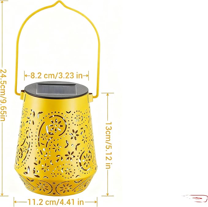 Solar Powered Flower Lights, Decorative Metal Courtyard Lights, 4 Colors, Terrace and Deck LED Pendant Lights (This is the Price for one, Indicate the Required Color, Randomly Send if not indicated)