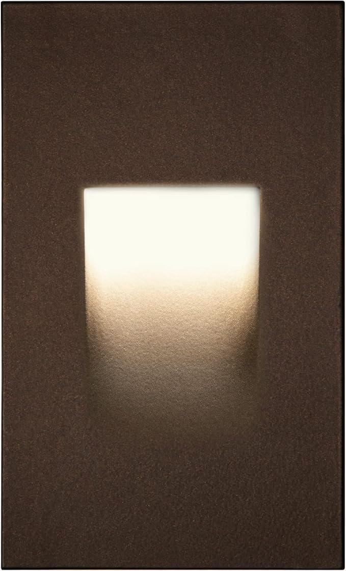Maxxima Vertical LED Step Light - Indoor/Outdoor Stair Light, 3 CCT Color Selectable 3000K, 4000K, 5000K, 70 Lumens, IP65 Rated for Outdoor and Damp Locations, Oil Rubbed Bronze, 2-Pack