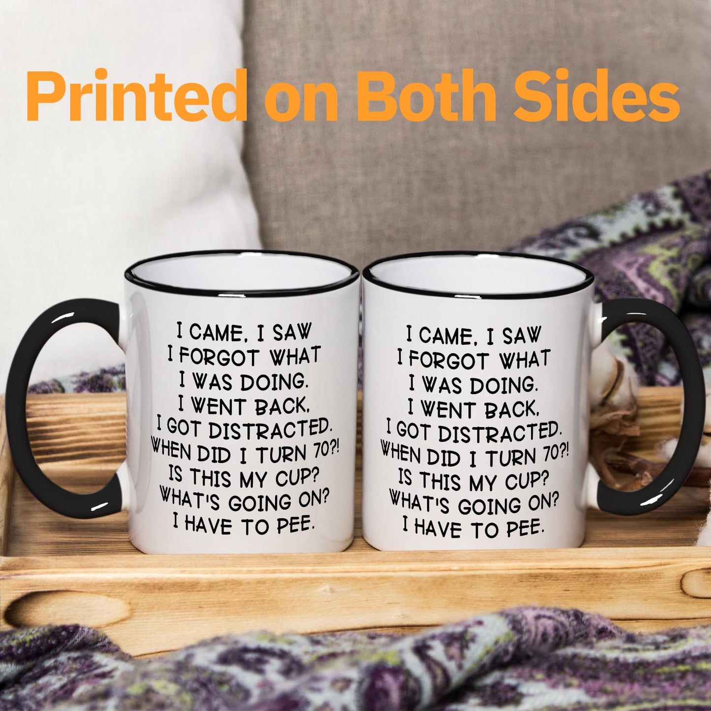 Shqiueos Funny 70th Birthday Gifts for Women Men Mug 11oz, 70 Year Old Birthday Gifts for Her Him, Happy 70th Bday Gift Idea for Mom Dad Grandpa Grandma, 1955 Birthday Gift Decorations Coffee Cup