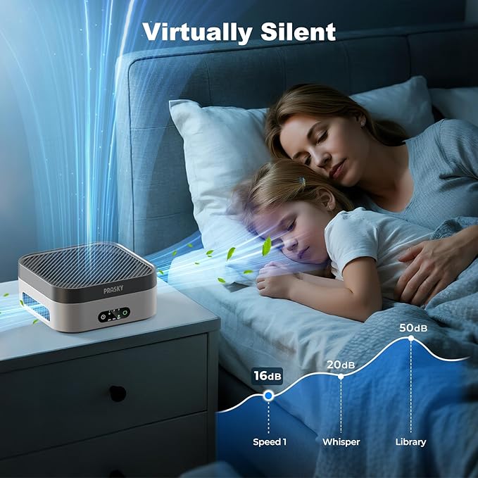 Air Purifiers for Home, H13 True HEPA Filter Captures Smoke Odor Pet Dander, Portable Quiet Car Air Purifier for RV/Desk/Bedroom/Office, Covers up to 600 Ft², Timer
