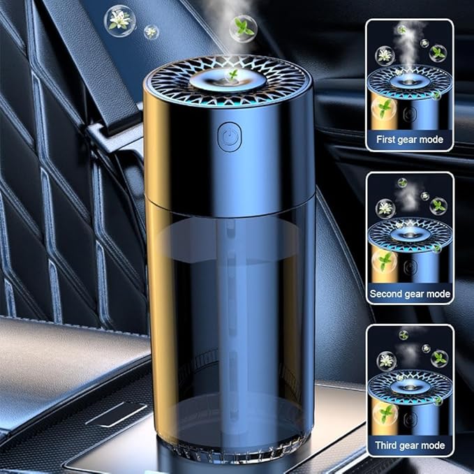 Car Humidifier, Car Diffuser, 300ml Car Diffusers for Essential Oils, Smart Car Air Freshener Diffuser, USB Cool Mist Humidifier Diffuser, 7-LED Color Changing, for Car Home Office Bedroom (Ocea)