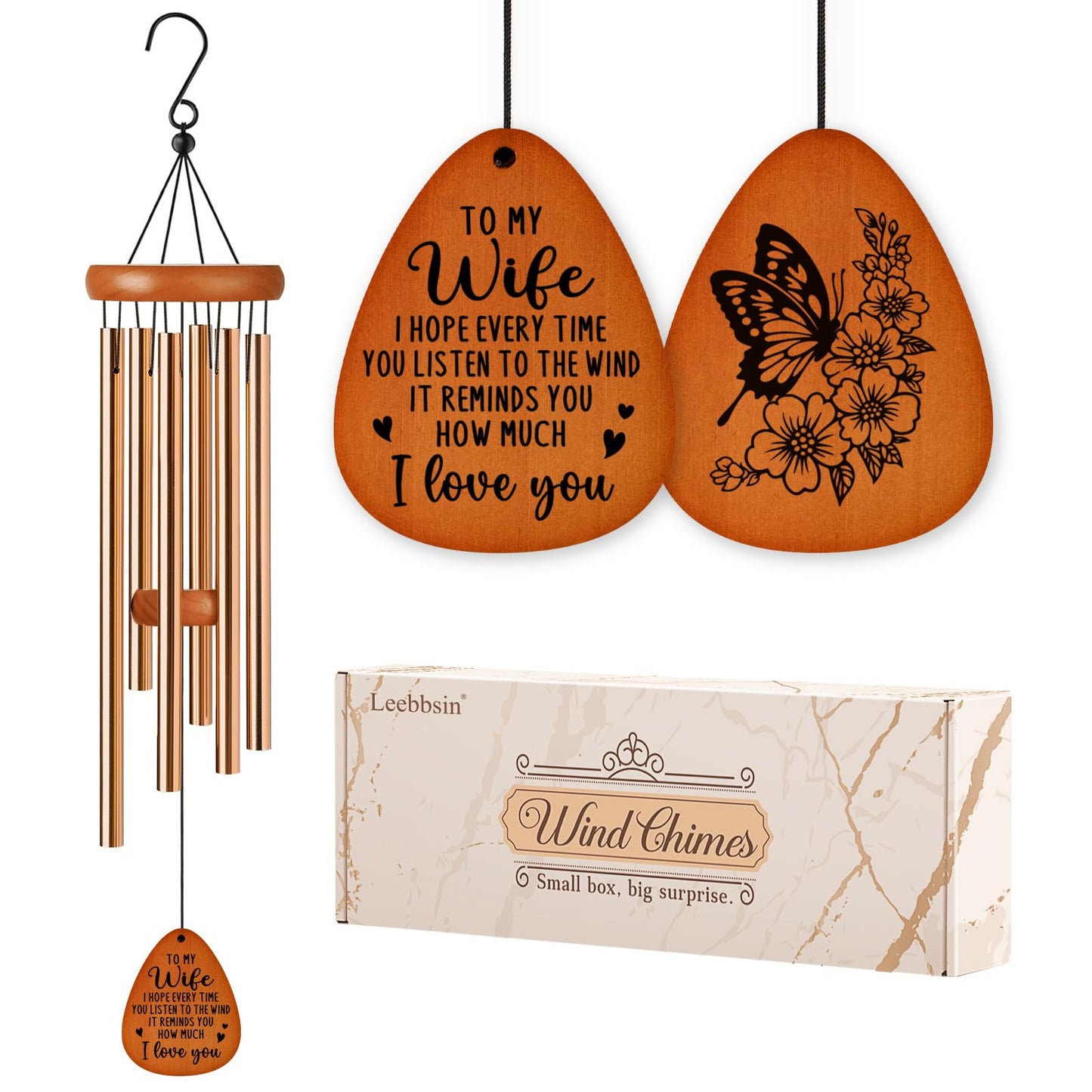 Gifts for Wife, Wife Wind Chimes, Mother‘s Day Gift for Wife, Birthday Gift for Wife from Husband. Love Reminder Gifts for Birthday Wedding Anniversary Valentine's Thanksgiving Christmas