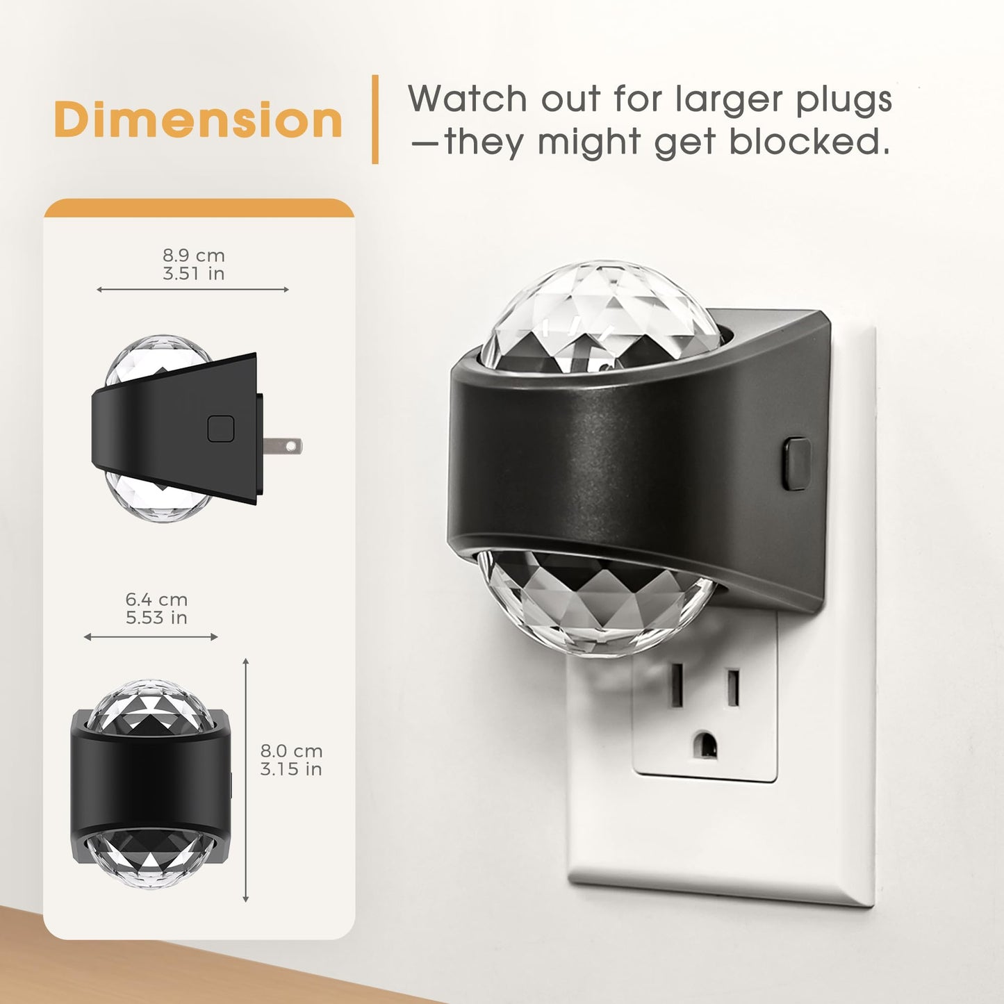 Briignite Night Light, Night Lights Plug into Wall, LED Projector Night Light, Soft White for Bedroom, Dimmable Brightness Dusk to Dawn Nightlight for Kids, Nursery, Bathroom, Home Decor, Gaming Room