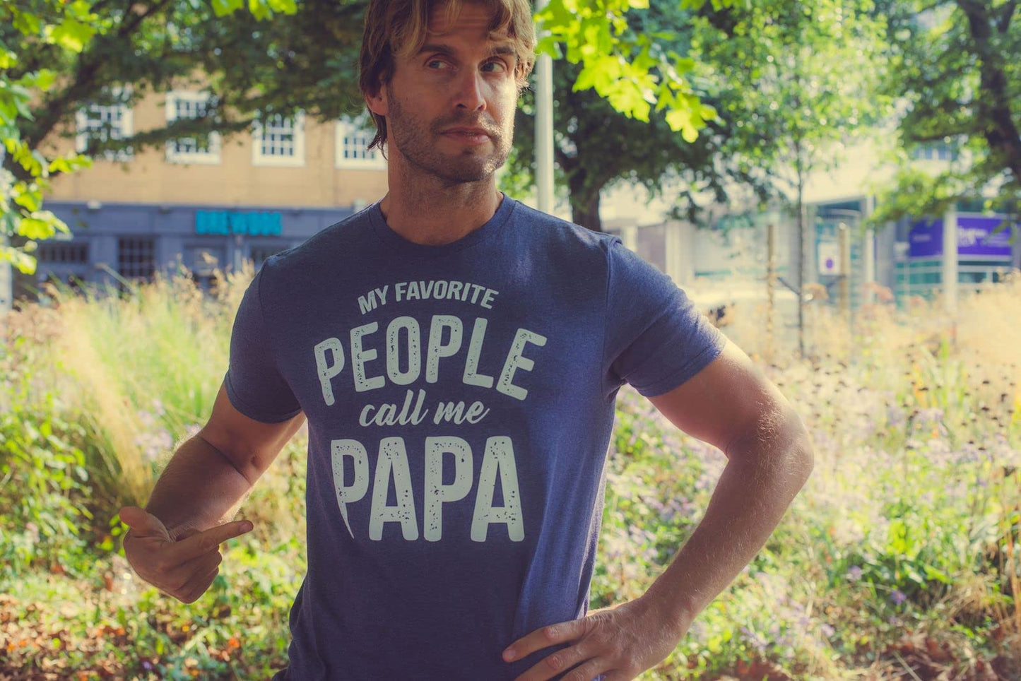 Crazy Dog Mens My Favorite People Call Me Papa T Shirt Funny Cute Humor Tee Fathers Day Family Shirt Best Dad Ever Tshirt Dark Heather Grey L