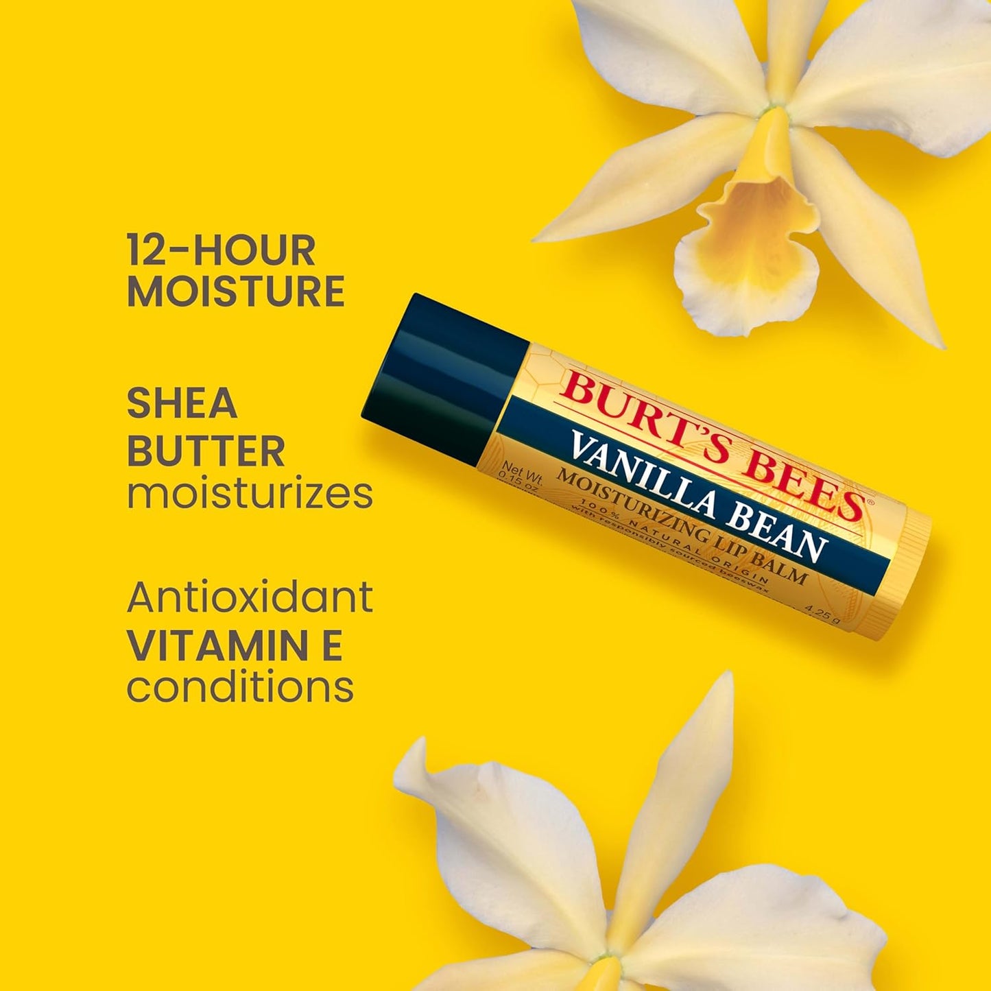 Burt's Bees You're the Balm Lip Balm Pack, With Beeswax, Wild Cherry, Watermelon and Vanilla Bean Flavors, With Responsibly Sourced Beeswax, Tint-Free, Natural Origin Lip Treatment, 4 Tubes, 0.15 oz.