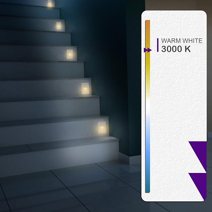 Ciata Indoor/Outdoor 3 Watt Vertical Stair/Step Light, 3000K, Hardwired, 220 Lumens, Wet Location use, Warm White, Vertical, 277V, CRI 80 for Step Lighting, Stair, Patio- White Finish
