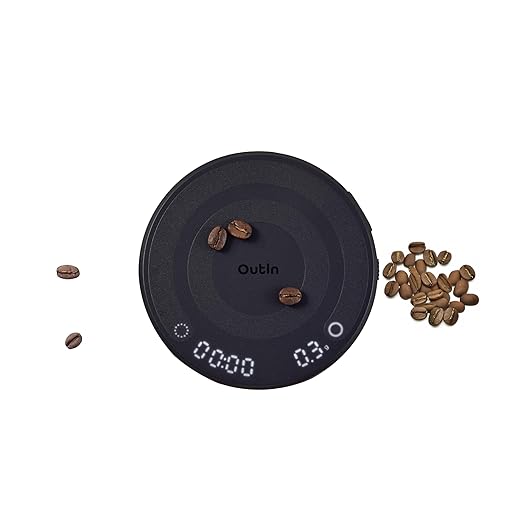 OutIn Claro Portable Coffee Scale, Espresso Scale 2kg/0.1g Accurate Measurement, Pour Over Coffee Scale Multiple Modes, Timer Function, Rechargeable, with Protective Bag