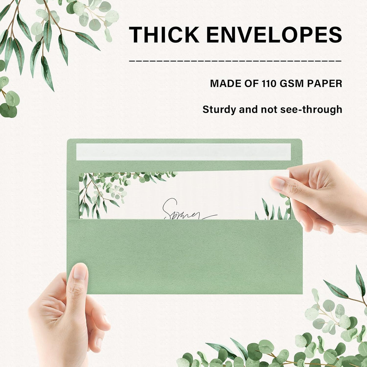 200 Pack #10 Business Envelopes, Self Seal Standard Sage Green Envelopes for Secure Business & Legal Mailing, Office, Checks, Letter, Invoices, 4 1/8 x 9 1/2 Inches