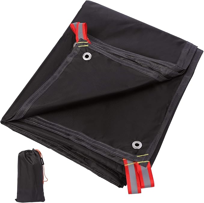 REDCAMP Ultralight Tent Footprint, PU 2000 Waterproof Camping Tent Tarp with Drawstring Carrying Bag for Ground Camping Hiking (106"x83" UL Black)
