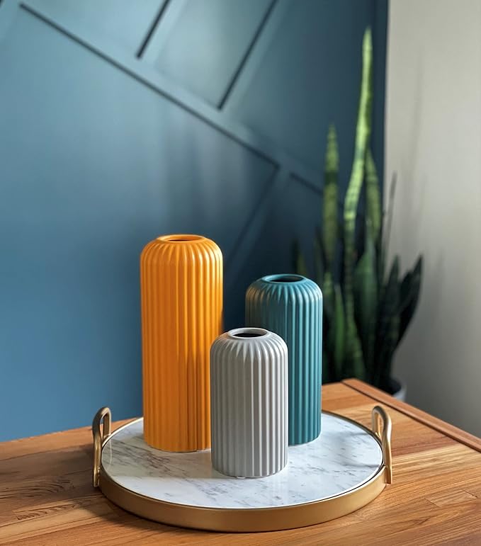 Rumi Decor Modern Ceramic Vases - Home Decor, Living Room & Dining Table Accents