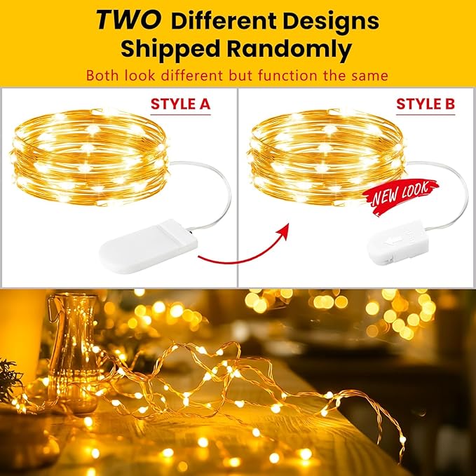 HXWEIYE 12 Pack Fairy Lights Battery Operated, Warm White 7ft 20LED Mini Firefly Starry Lights for Indoor Outdoor Mason Jars Halloween Thanksgiving