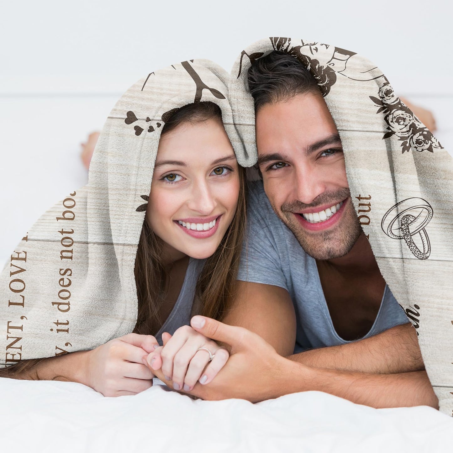 VHIKMLY Wedding Gifts for Couples 2025, Wedding Gifts for Newlyweds, Bridal Shower Gifts for Bride to Be, Wedding Blanket, Mr and Mrs Gift 60"x50" Happy Anniversary Marriage Throw Blanket