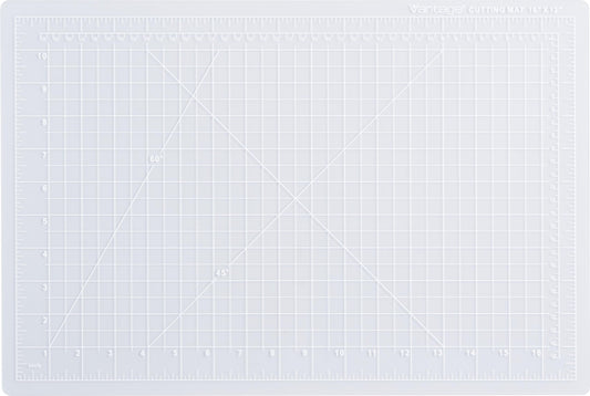 Dahle Vantage 10681 See-Through Premium Self-Healing Cutting Mat, 12"x18", 1/2" Grid, 5 Layers for Max Healing, Perfect for Crafts & Sewing, Clear