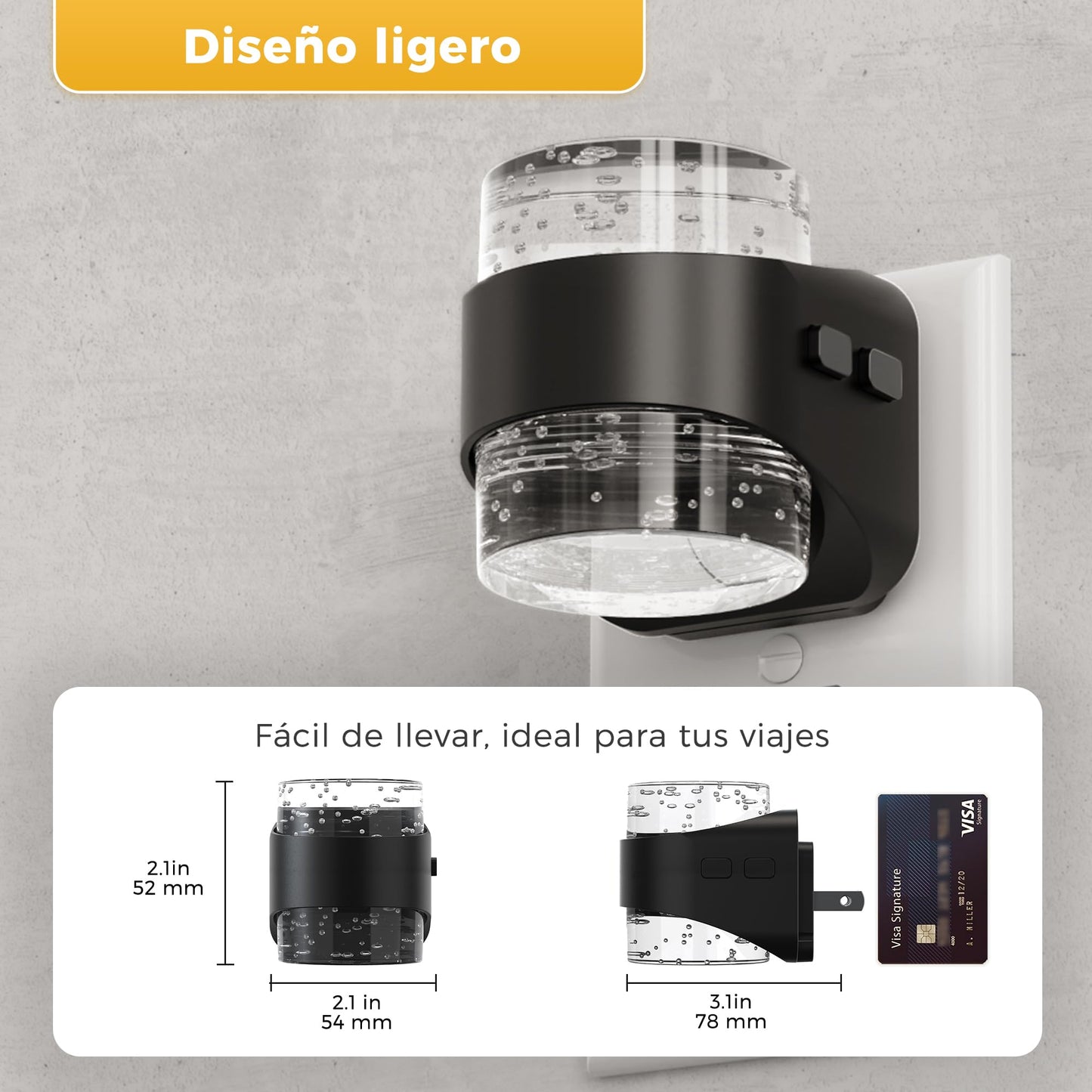 L LOHAS LED Night Light, Bubble Night Lights Plug into Wall,2 Pack 3000K/4000k/5000K Adjustable Color Temperature Night Light,Dimmable Nightlights with Dusk to Dawn Sensor for Rooms Bathroom Hallway