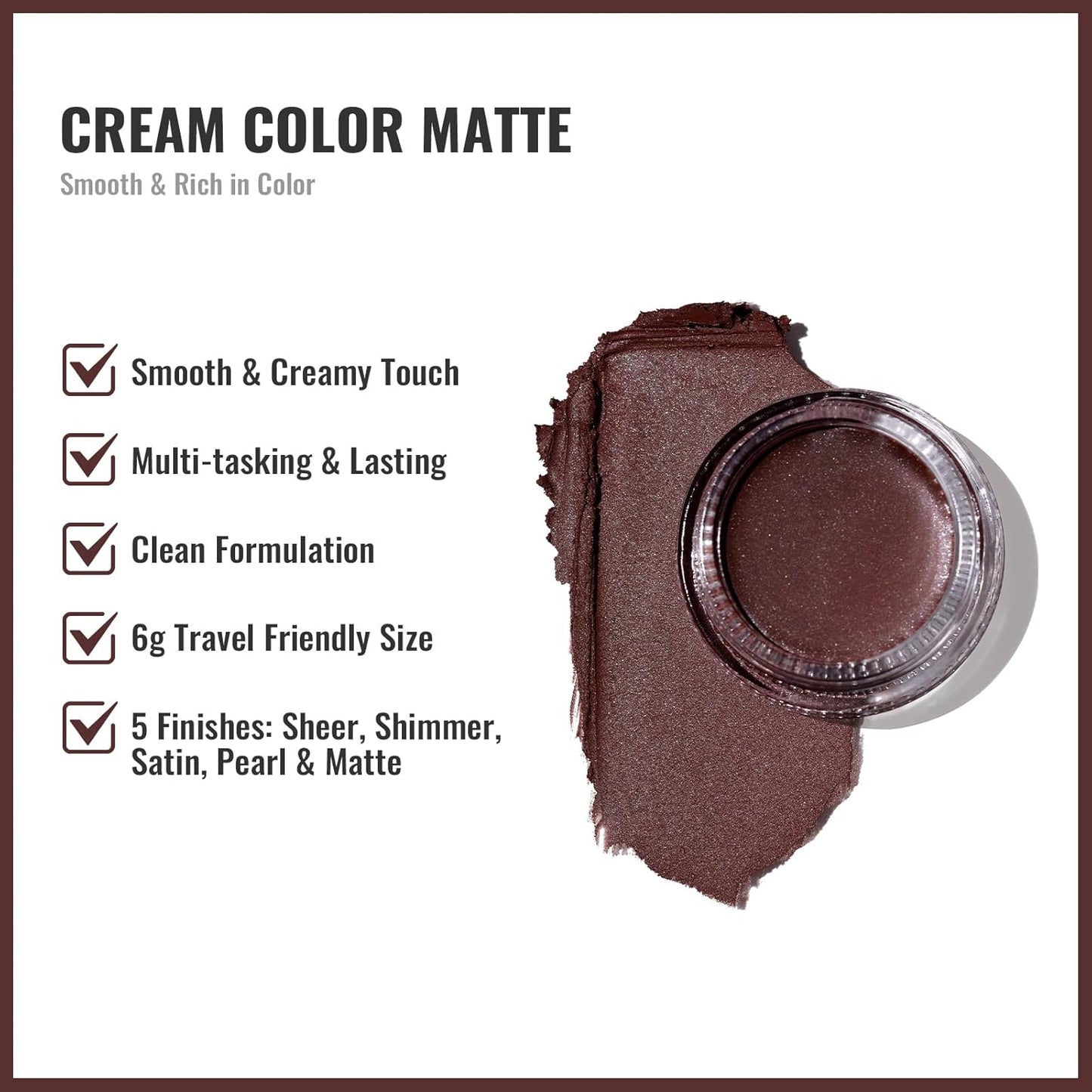 Oulac Matte Eyeshadow 3-in-1 Eyeshadow Eye Primer&Eyeliner Highly Pigmented Waterproof Smudge-proof Long Lasting Wear Smooth&Blendable Formula for Natural Look,Vegan & Cruelty-Free,CM06