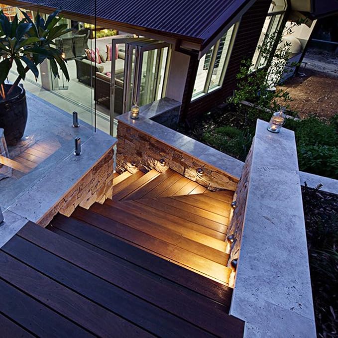 LED Stair Light Low Voltage Waterproof IP65 Outdoor F1.38 Wood Recessed LED Deck Lighting Yard Garden Patio Step Landscape Pathway Decor Lamp, Bronze (30pcs,Warm White)