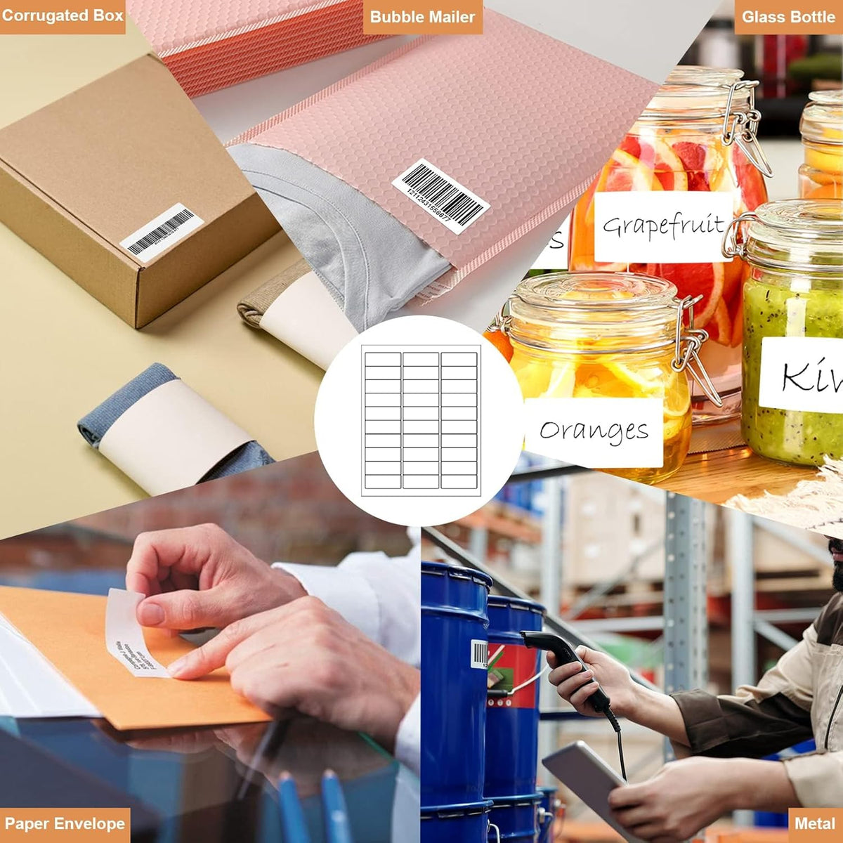 30-up 1" X 2-5/8" Address Mailing Labels for Laser and Inkjet Printers, 500 Sheets SKU Product Labels (75000 Labels)