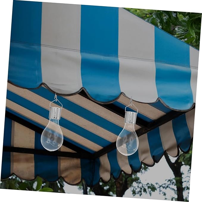 4 Pcs Transparent Solar Copper Wire LED Bulb Hanging Lamp Warm White Chandelier for Outdoor Garden Patio and Lawn Decoration Easy to Install