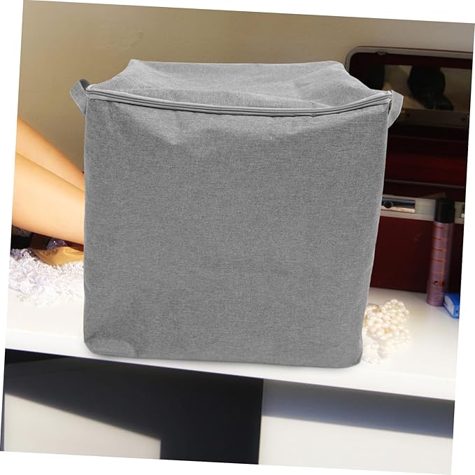Mobestech Large Capacity Folding Storage Box for Clothes and Blankets Cotton Cloth Organizer with Space Saving Design Multi Function Bedroom and Closet Container for Books and Bedding Gray
