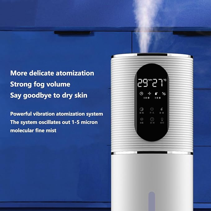 Floor-Standing Air Humidifier for Home Living Room and Bedroom with Water Pump Smart WiFi Humidifier Large Capacity Large Mist Volume UV Purification Atomizer(Black)