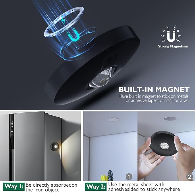 Rechargeable RGB Puck Lights,13 Colors Changeable LED Puck Lightings Remote Controls,LED Under Cabinet Lighting,Battery Operated Tap Lights,Dimmable Wireless Closet Light for Kitchen