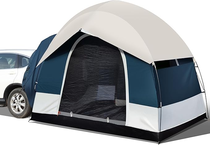 SUV Tent for Camping with Rainfly, Waterproof PU3000mm Double Layer Design, Car Tents for Camping SUV, SUV Tailgate Tent for Outdoor with Storage Bag, for SUV Van, Jeep, Pickup 8'W x 8'L x 7.2'H