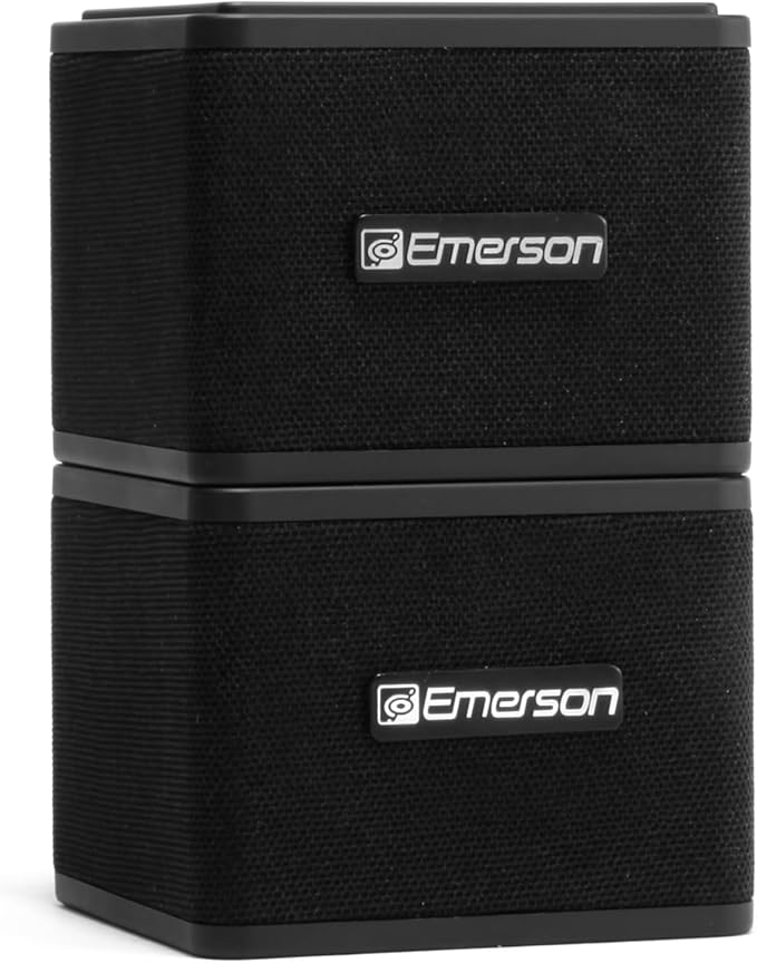 Emerson EAS-3006-BK Sound Blox – Wireless Magnetic Stackable Bluetooth Speakers, Instant Connect, Multi-Room Audio, USB-C Charging, Built-in Subwoofer
