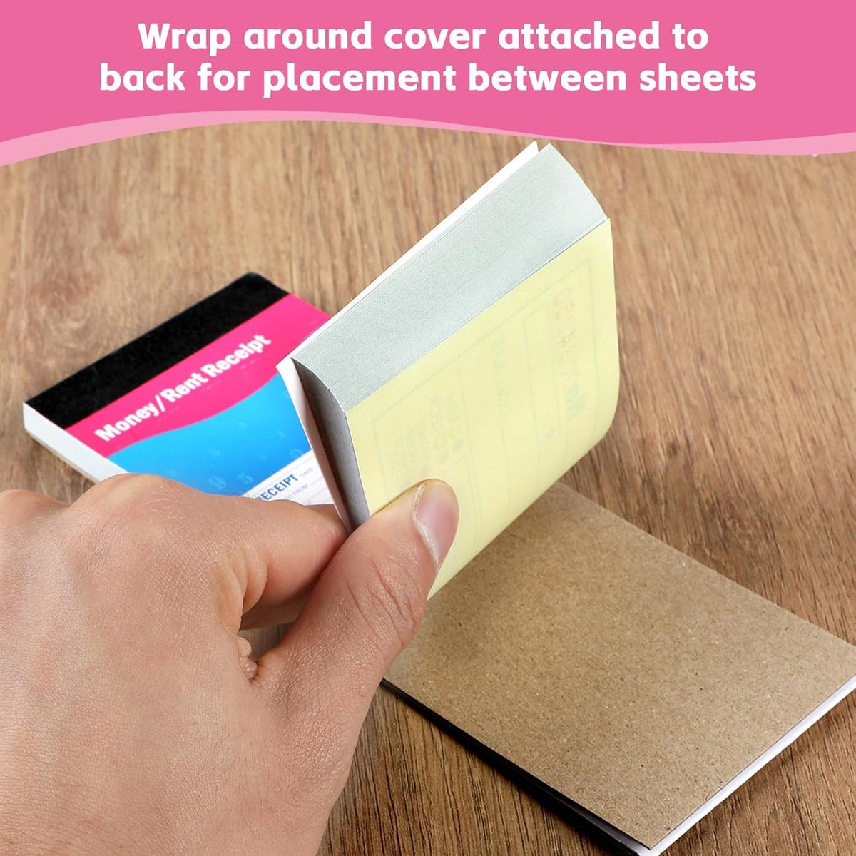 gisgfim 30 Pads Receipt Book with Carbon Copies Money and Rent Receipt Book 2 Part Carbonless Bound Wraparound Cover Petty Cash Business Invoice Book for Small Business 2-3/4 x 7-3/16Inch 50 Set/Book