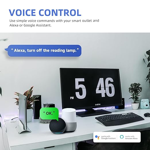 Smart in-Wall Outlet with 2 Individually Controlled Outlets, Tamper Resistant, 2.4 GHz Wi-Fi, Compatible with Alexa Only, Black, 2Pack…