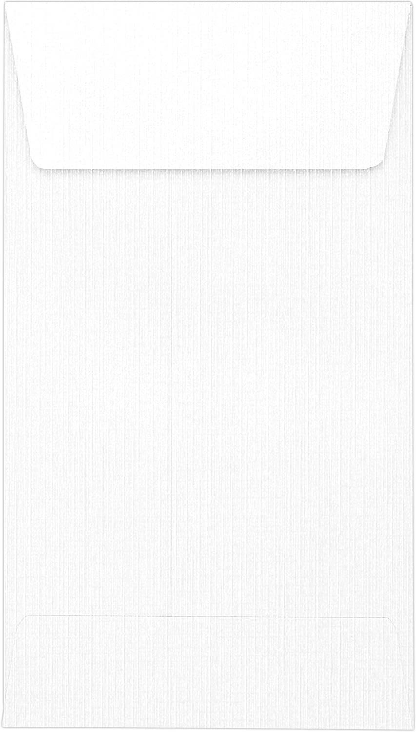LUXPaper #5 1/2 Coin Envelopes | Peel & Press | 3 1/8" x 5 1/2" | White Linen | 80lb. Text | 250 Qty