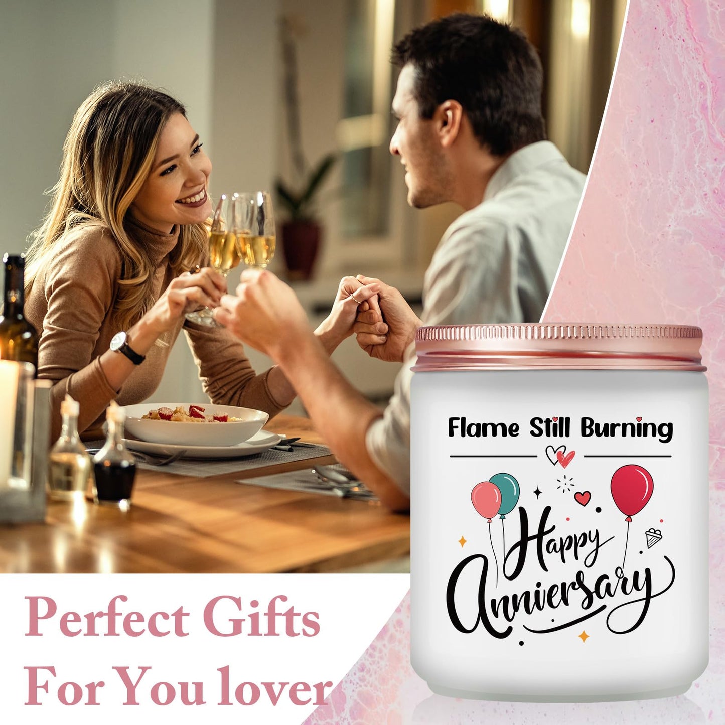 Volufia Anniversary Candle - Anniversary, Romantic Aniversario Gifts for Women, Couples, Her, Him, Girlfriend, Boyfriend, Wife, Husband - Lavender Scented Candles