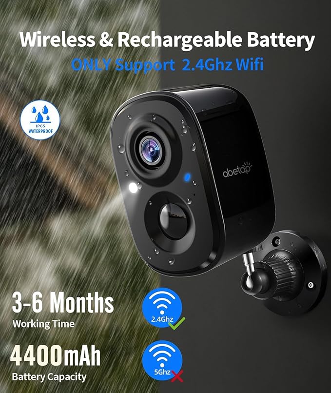 2K Wireless Security Cameras - Outdoor WiFi Security Cameras Color Night Vision, AI/PIR Detection, 2-Way Talk, Cloud/SD, Weatherproof, Battery Powered Outdoor Cameras (White2)