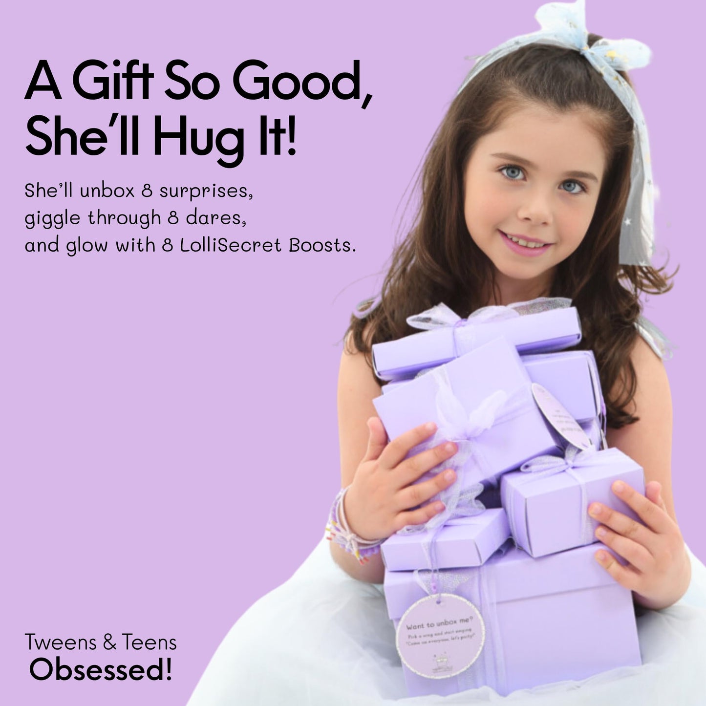 HAPPY LOLLI Birthday Gift Basket for Tween & Teen Girls – 8 Trendy Gifts with Tasks & Empowering Cards – Perfect for Birthdays, Back to School & More!