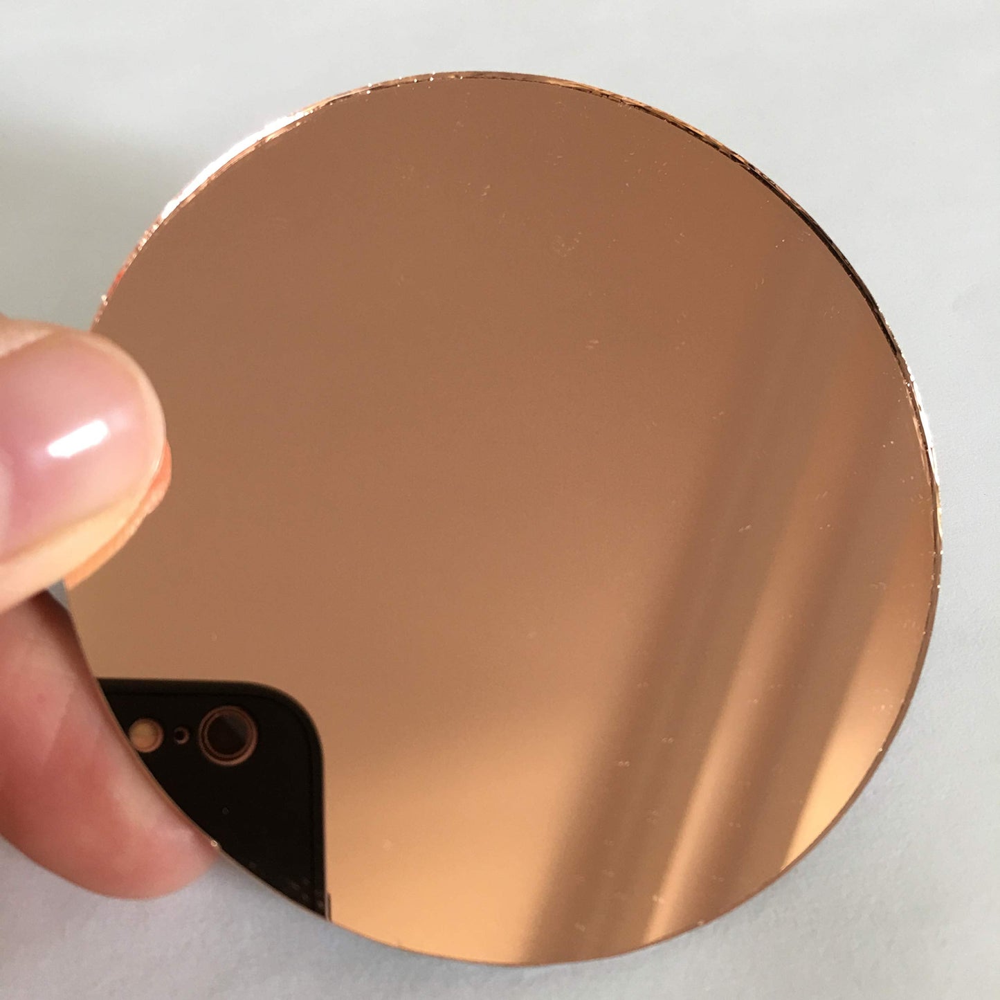 4" Round Mirror Tiles Rose Gold Coated Craft Mirrors Bulk 20 Pieces for Artcraft Home Mosaic Decoration (Dia 4'')"