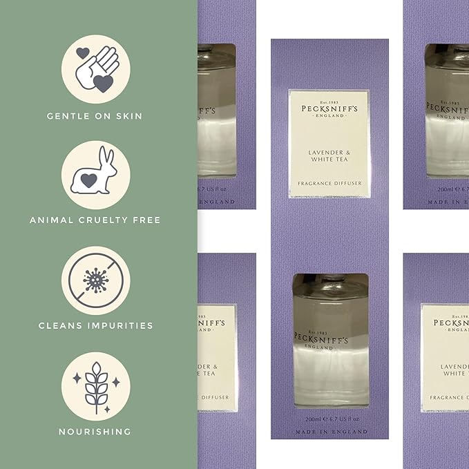 Pecksniff's Lavender & White Tea Diffuser | 200 ml/6.76 Fl Oz