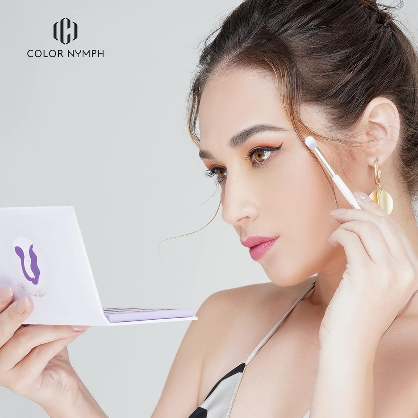 Color Nymph Beginner Makeup Set for Teens, Full Kit Girls Makeup Kits with Exquisite Purple Box Teen Girls Makeup Kit Non-Toxic Includes Eyeshadow Palettes Mascara Lipstick Makeup Set Brushes Kit etc