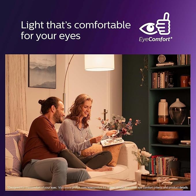 PHILIPS LED 40W A19 8-Pack Ultra Definition Daylight (5000K) 450 Lumen (5W = 40W) Dimmable Frosted Flicker-Free Light Bulbs