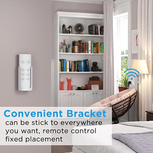 G-Homa Remote Control Outlet, Wireless Electrical Outlets Switch Plug for Household Appliances, Christmas Lights, 100FT Range, Programmable, 1875W/15A, FCC & ETL Listed (1Socket+1 Remote +1 Bracket)