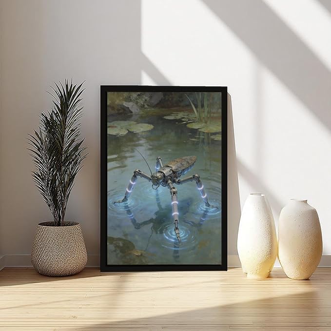 Framed Modern Sci Fi Wall Art for Living Room And Studio Futuristic Minimalist Decor 08x12in