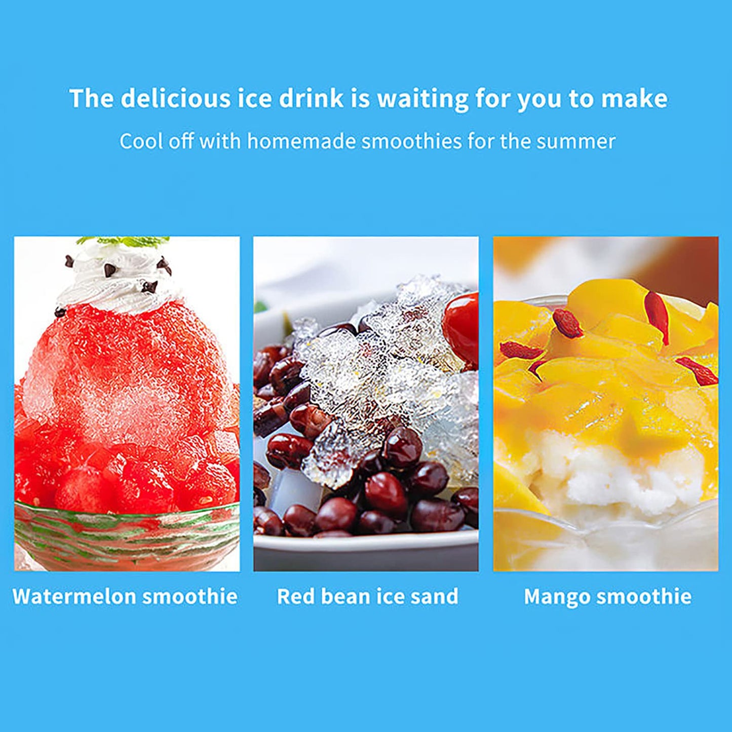 PAILON Mini Manual Ice Crusher, Household Hand Crank Ice Shaver Machine, Portable Ice Shaver and Snow Cone Machine, for Snow Cone, Slush, Shaved Ice