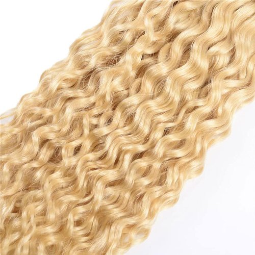 Habiliana Bundles Human Hair 20 22 24 Inch Jerry Curly Wave Blonde 613 Human Hair Bundles 11A Unprocessed Brazilian Virgin Quick Weave Hair Extensions for Black Women