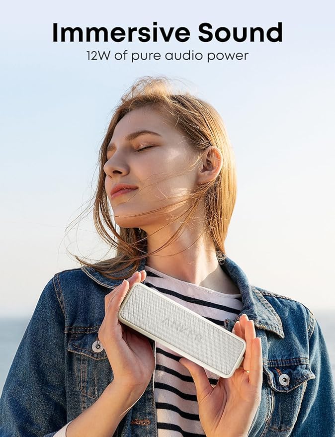 Soundcore Anker 2 Portable Bluetooth Speaker with Stereo Sound, Bluetooth 5, Bassup, IPX7 Waterproof, 24-Hour Playtime, Wireless, Speaker for Home, Outdoors, Travel