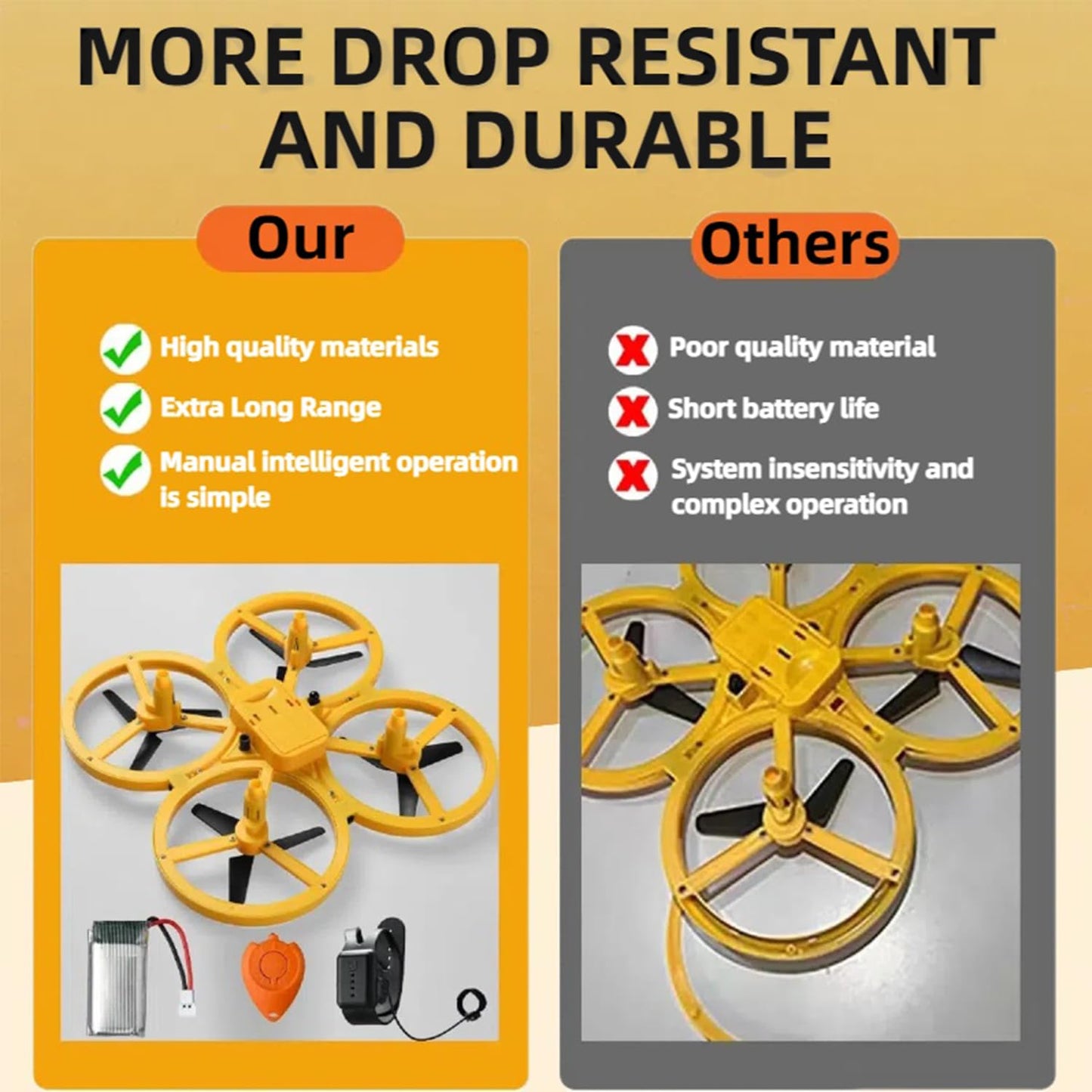 2025 Upgraded Hand Controlled Drone for kids,Somatosensory aircraft with Smart Watch Controlled, Gesture sensing aircraft Cool LED Remote Control Drone 360° Flips,quadcopter,Toys Gifts for Boys and Girls